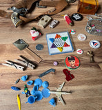 Large Instant Collection of Miniature Children's Toys, Collectables, and Handwritten Note