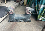 Double Sided Wooden Ram Sculpture