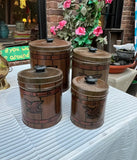 Collection of Metal Jars With Eagle Accents