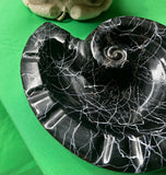 Spaghetti Ceramic Style Black Nautilus Ashtray