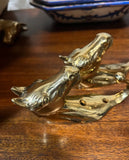 Pair of Solid Brass Equestrian Style Wall Hooks