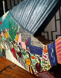 Hand Painted Folk Art Wedding Scene on Wooden Fish Art Piece