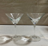Pair of Simple Detailed Stemmed Martini Glasses