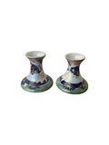 Pair of Asian Style Ceramic Candlestick Holders