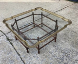 1970s Stately Bamboo, Brass Rim, Coffee Table