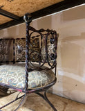 Savonarola Base Iron Scrolling Accent Chair