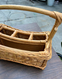 Hand Woven Wicker and Bamboo Desk Organizing Basket