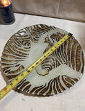 Large Zebra Platter With Gold Accents