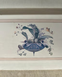 Hard Plastic White Tray With Floral and Bird Details