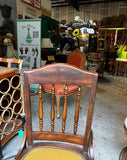 Antique Bankers Chair With Nail Head Trim and Wheels