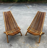Collection of Vintage Wooden Foldable Low Chairs