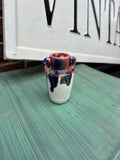 Small Ceramic Colorful Vase With Gold Accents