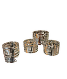 Collection of Silver Greek Key Napkin Rings- Set of 4