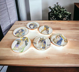 Collection of Hand Painted Knowles Plates Klimt Style