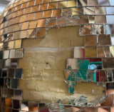 Oversized Disco Ball Snowman Sculpture, Slight Condition Issue