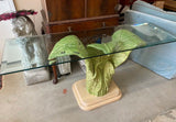 Vintage Serge Roche Style Console Table and Mirror Set With Leaf Accents