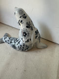 Ceramic Chinoiserie Painted Dolphin Figurine