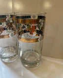 1970s Hollywood Regency 22kt Gold Briard Style Highball Cocktail Glasses - Pair