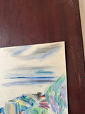 Abstract Color Pencil Drawing of Road Leading to the Ocean