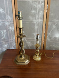 Pair of Vintage Brass Spiral Table Lamps