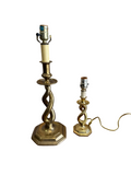 Pair of Vintage Brass Spiral Table Lamps