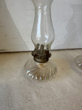 Pair of Small Glass Oil Lamps