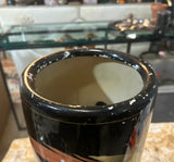 Vintage Ceramic Asian Style Black Umbrella Stand