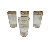 Collection of Gold Rimmed Glasses With Grape Details- Set of 4