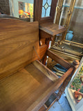 1970s Mid-Century Modern Wooden and Stained Glass Light Up Hall Tree
