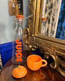 Orange Juice Jar and Matching Teacup With Lid