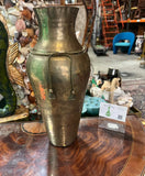 Large Vintage Brass Vase With Rope and Tassel Details