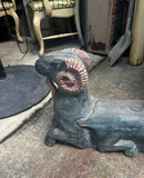 Double Sided Wooden Ram Sculpture