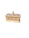 Small Ceramic Catchall With Matching Lid and Gold Accents