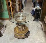 Dolphin Koi Baroque Side Table With Drawer