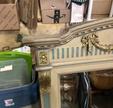 Large Vintage Table Mirror With Blue and Gold Accents