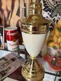 Large Gold and White Contemporary Style Lamp