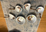 Porcelain Skillet, Dipping Dish, Vintage Appetizer Set With Wooden Handles- Set of 6