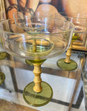 Plastic Margarita Glasses With Bamboo Stems- Set of 5