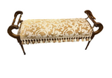 Wooden Bench With Curved Details and Tassels
