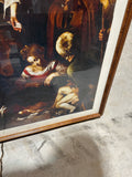 Framed Print of Nativity With Saint Frances and Saint Lawrence in Wooden Frame