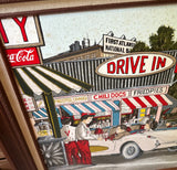 Vintage Painting of the Varsity With Classic Cars, Framed