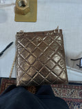 Gold Flat Mellow World Crossbody Purse With Buckle
