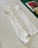 Pair of White Long Pearl Gloves