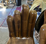 1970s Pedro Friedeburg Hand Foot Chair Heavy Solid Wood