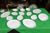 1970s Collection of Milk Glass Leaf Design Serving Dishes- Set of 14