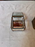 Pair of Decorative Boxes, Brass and Glass