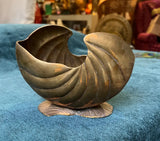 Art Deco Nautilus Brass Shell Planter