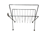 Tony Paul Style Ball Feet Mid Century Metal Magazine Rack