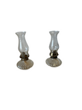 Pair of Small Glass Oil Lamps