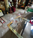 Pair of Pink Depression Champagne Glasses With Gold Rim Accents